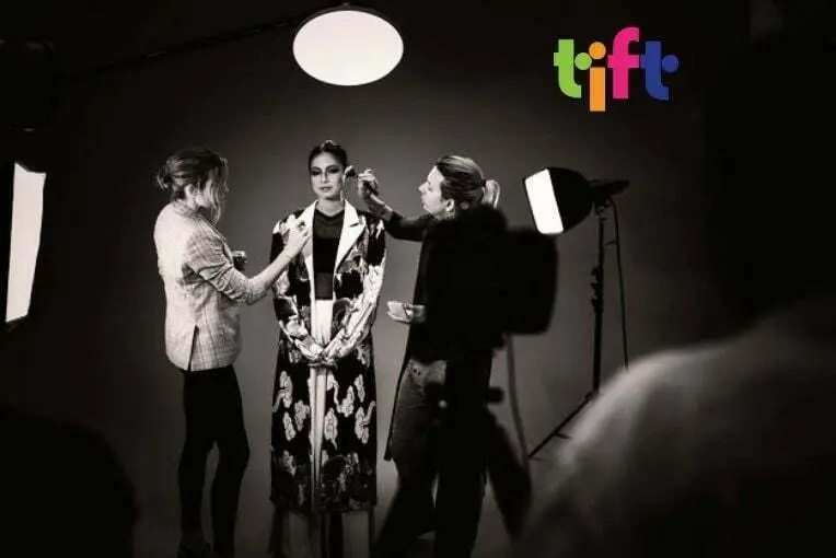 A model getting ready for a fashion photoshoot. TIFT Blog on career in Fashion Photography.
